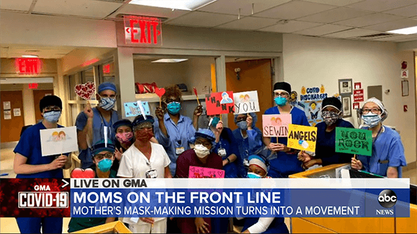 YouTube video of Front Line Sewing Angels on Good Morning America